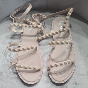 Nicole Miller Studded Nude Sandals
